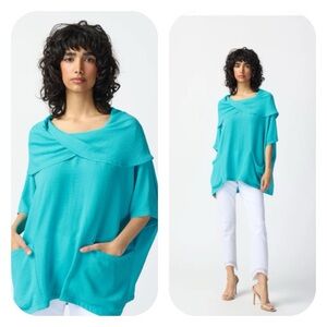 Joseph Ribkoff Seaview Gauze Cowl Neck Tunic